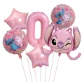 thumbnail image 1 of -Juego de globos de papel de aluminio de Lilo & Stitch para niños y niñas, Decoración de cumpleaños, 1 Juego（6pcs, 1 of 5