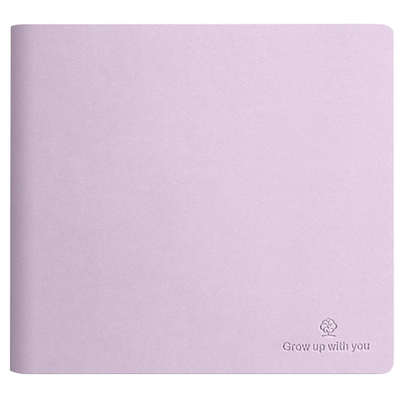 1Pc Square Blank Notebook, 6.1"x5.59" Pocket Leather Journal, 200 Pages Unlined Travel Notepad for Purse, Drawing & Doodling, Light Purple
