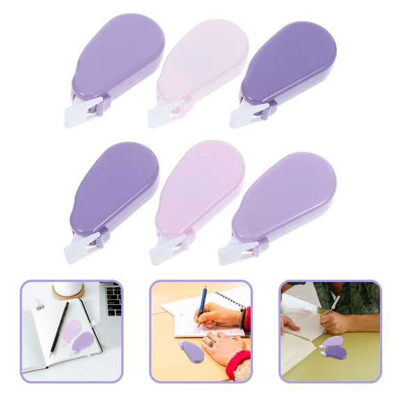 PTOOTP 6Pcs Purple Rectangular Correction Tapes for Students and Office Workers Studying and Writing