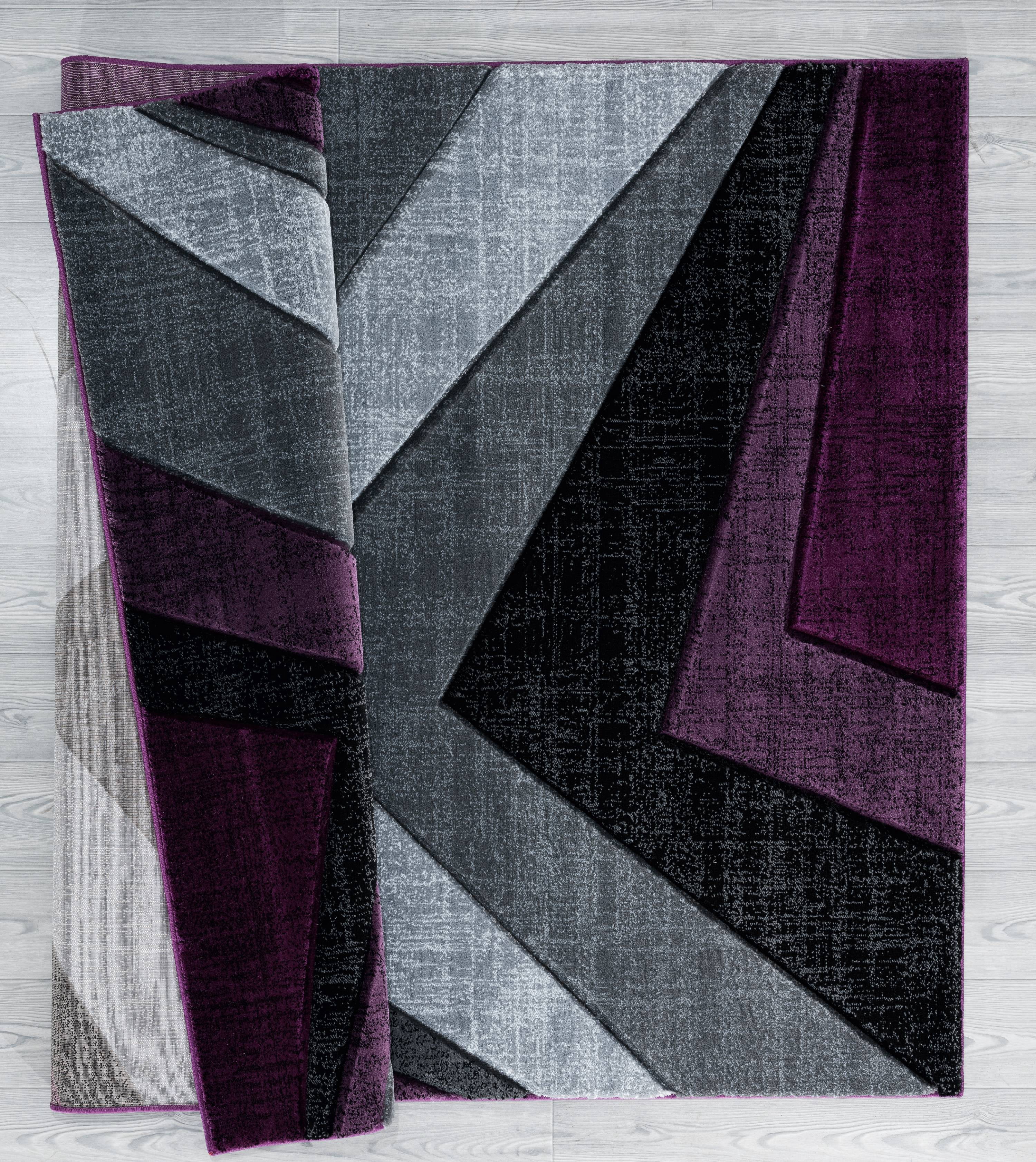 United Weavers Drachma Rimini Modern Abstract Area Rug, Plum, 7'10" x 7'10"