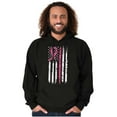 thumbnail image 5 of Breast Cancer Pink Line American Flag Hoodie Sweatshirt Women Brisco Brands S, 5 of 6