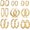 14K-Gold-Plated, variant on 9 Pairs Gold & Silver Plated Brass Hoop Earrings Multipack, Mixed Plain Twisted CZ Paved Huggie Hoops Hypoallergenic Stackable Ear Jewelry Gift for Women