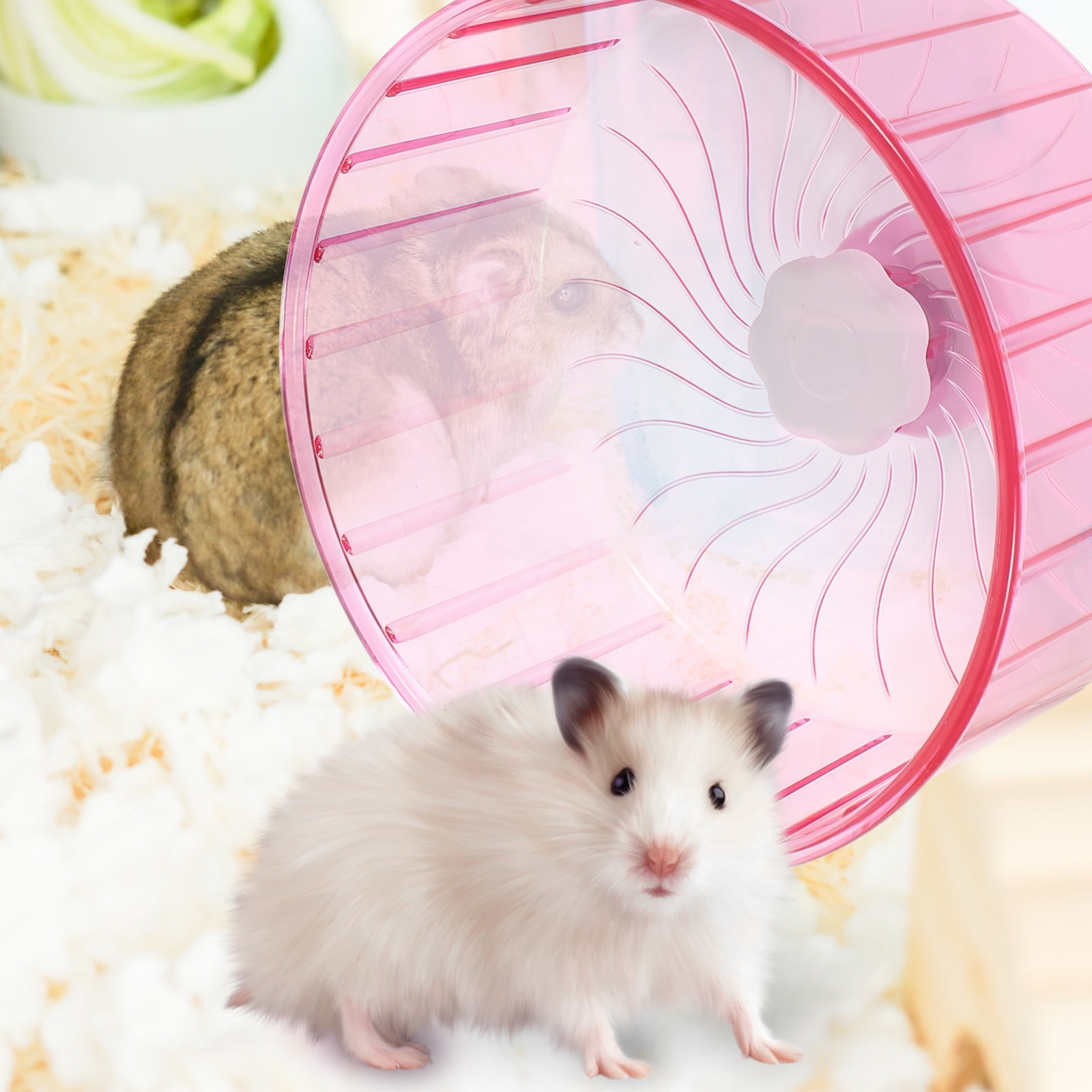 Amosfun Rosy Silent Hamster Wheel Durable Plastic for Small Pet Exercise