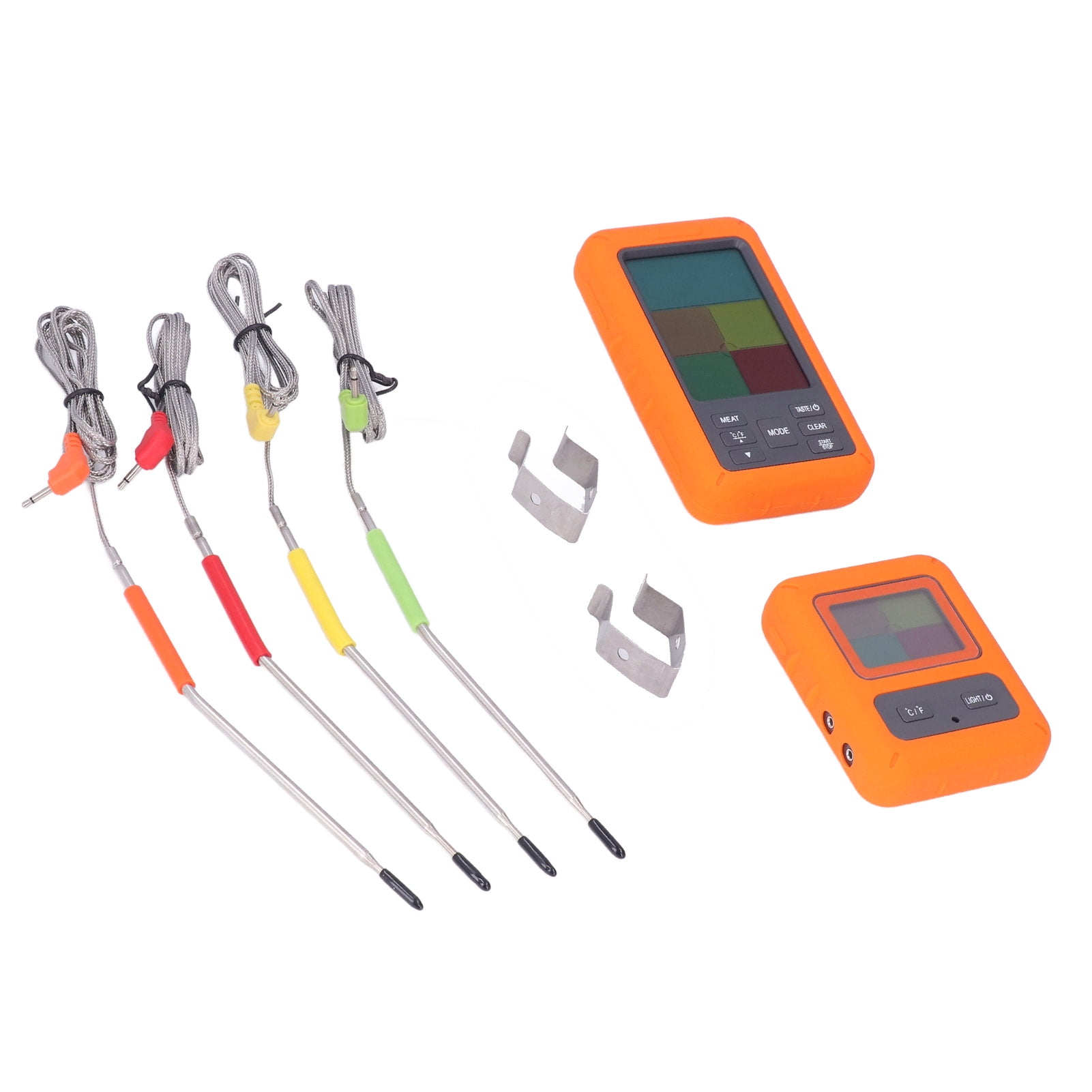 BIMZUC Wireless Meat Thermometer Digital BBQ Thermometer with 4 Probes LCD Display for Kitchen Cooking Oven Grilling Smoking 328ft Long Range 12.5x7.5cm / 4.9x3.0in Food Thermometer