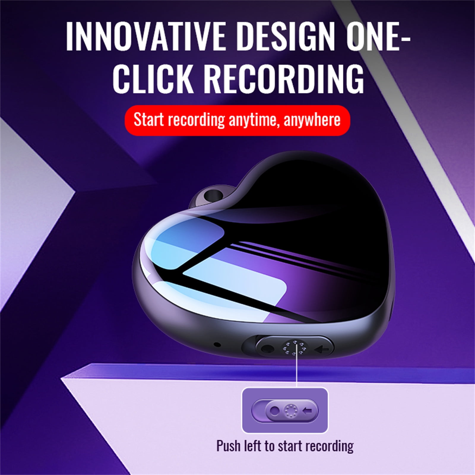 Pendant Audio Voice Recorder, Voice Recorder Necklace, For Lecture Interview Meeting Class HD Noise Reduction, 4GB/8GB/16GB/32GB