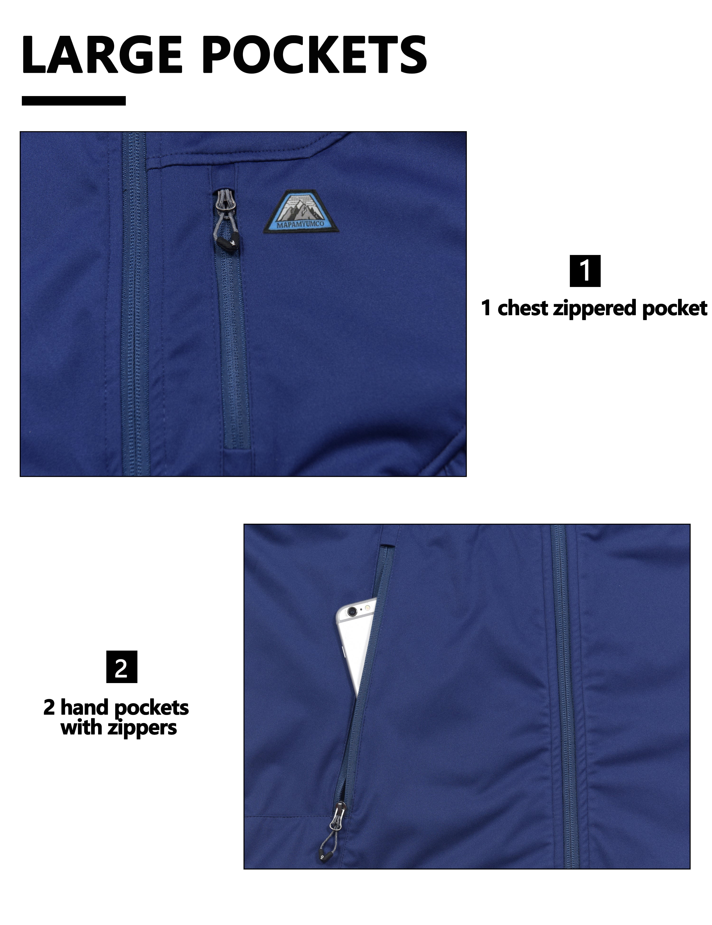 Mapamyumco Men's Lightweight Golf Vest, Water-repellent Outerwear Vests Windproof Sleeveless Jackets for Hiking Running Blue L