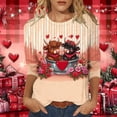 thumbnail image 1 of Xuyuer Valentine T Shirts Love Heart Printed Graphic Tee Tops Women's Casual 3/4 Sleeve T-Shirts Round Neck Cute Tunic Tops Basic Tees Blouses Business Work Tee Top Spring Shirts, 1 of 6
