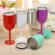 thumbnail image 2 of Vaso de cóctel aislado de 10 oz, de doble pared, con tapa alta para cócteles, vino, bebidas frías, copa de vino de acero inoxidable, 2 of 8