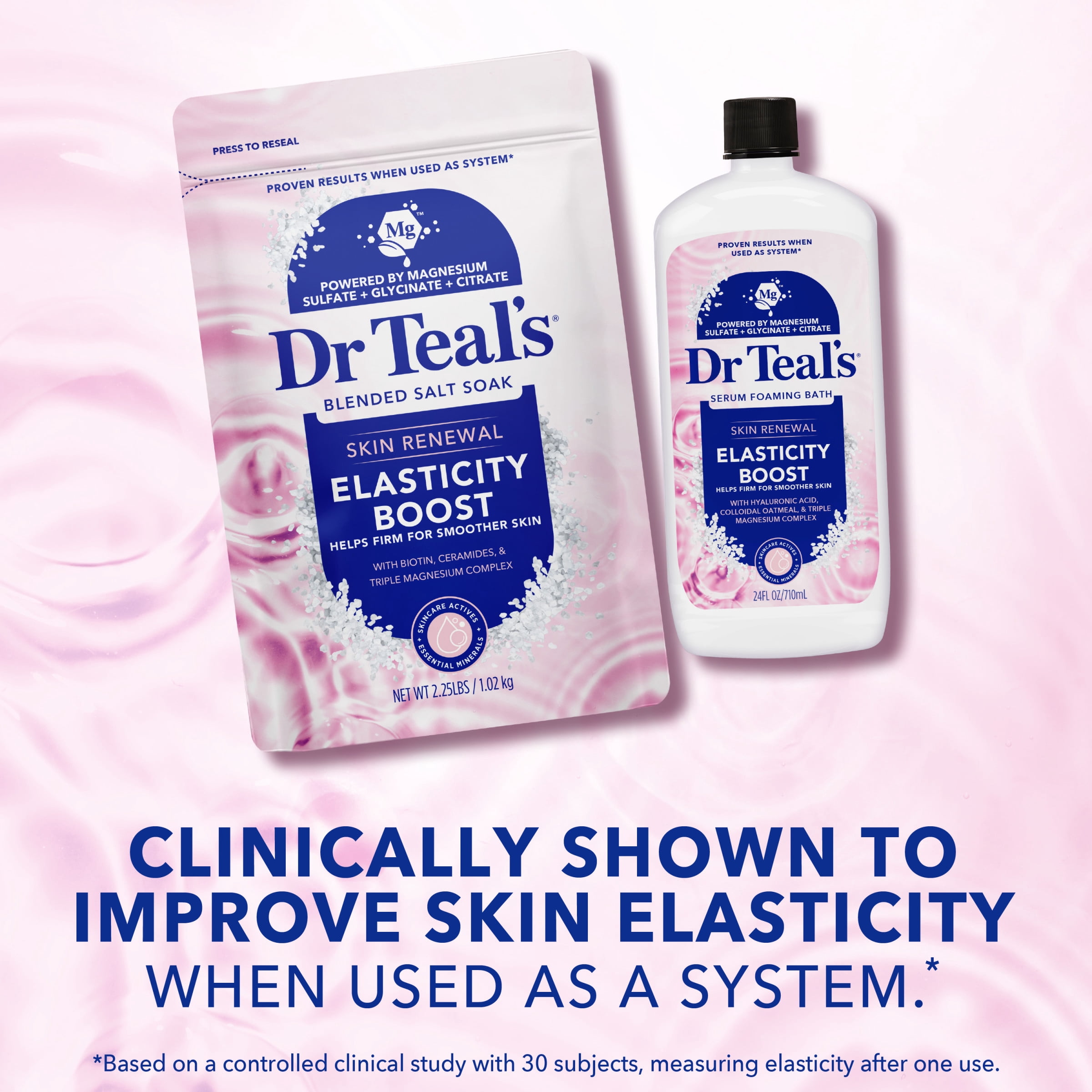 Dr Teal's Skin Renewal Elasticity Boost Foaming Bath Serum, 24 fl oz