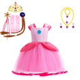thumbnail image 1 of Disfraz de princesa de Halloween, tutú de tul amarillo y Rosa de Aurora Bella, disfraz de Halloween, 2023 Fivean unisex, 1 of 2