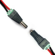 DAYKIT 10 Pairs 12V Male+Female 2.1x5.5MM DC Power Jack Plug Adapter Connector for CCTV Camera