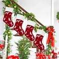thumbnail image 4 of Gumesh Pet Christmas Stockings , Red and Green Embroidered Paw Print & Snowflake Design, Personalized Holiday Decor for Fireplace Mantel, 4 of 6