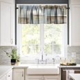 thumbnail image 4 of Beige Valance Curtain Grey and Beige Abstract Art Painting Rod Pocket Valance Window Treatments 1 Panel Short Curtains for Kitchen Farmhouse Living Room Bathroom Bedroom 54 x 18 in, 4 of 6