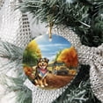 thumbnail image 3 of Goodbye Summer Miniature American Shepherd Hello Fall Time for School Ceramic Round Ornament MAS Dog Lover Gifts Home Tree Decor - 02014, 3 of 5