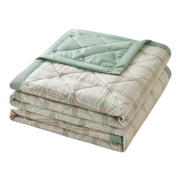 potrochi Reversible Twin Quilt Bedding, Lightweight Quilt for Summer, Modern Style Quilted Geometric Pattern Bedspread, Dual-Sided Cooling Tencel & Warm Soft Plush, Weighted Blanket for All Seasons