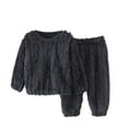 thumbnail image 2 of Godderr Kids Baby Girls Boys 2pcs Warm Winter Fleece Pajamas Pj Set,12M-8Y Toddler Infant Fleece Loungewear Fleece Pants 2-Piece Solid Color Full Sleepwear Baby Pullover Winter Warm Home Set, 2 of 8