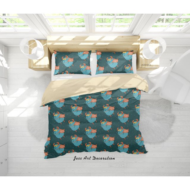3D Cartoon Animal Monsters Pattern Quilt Cover Set Bedding Set Duvet Cover