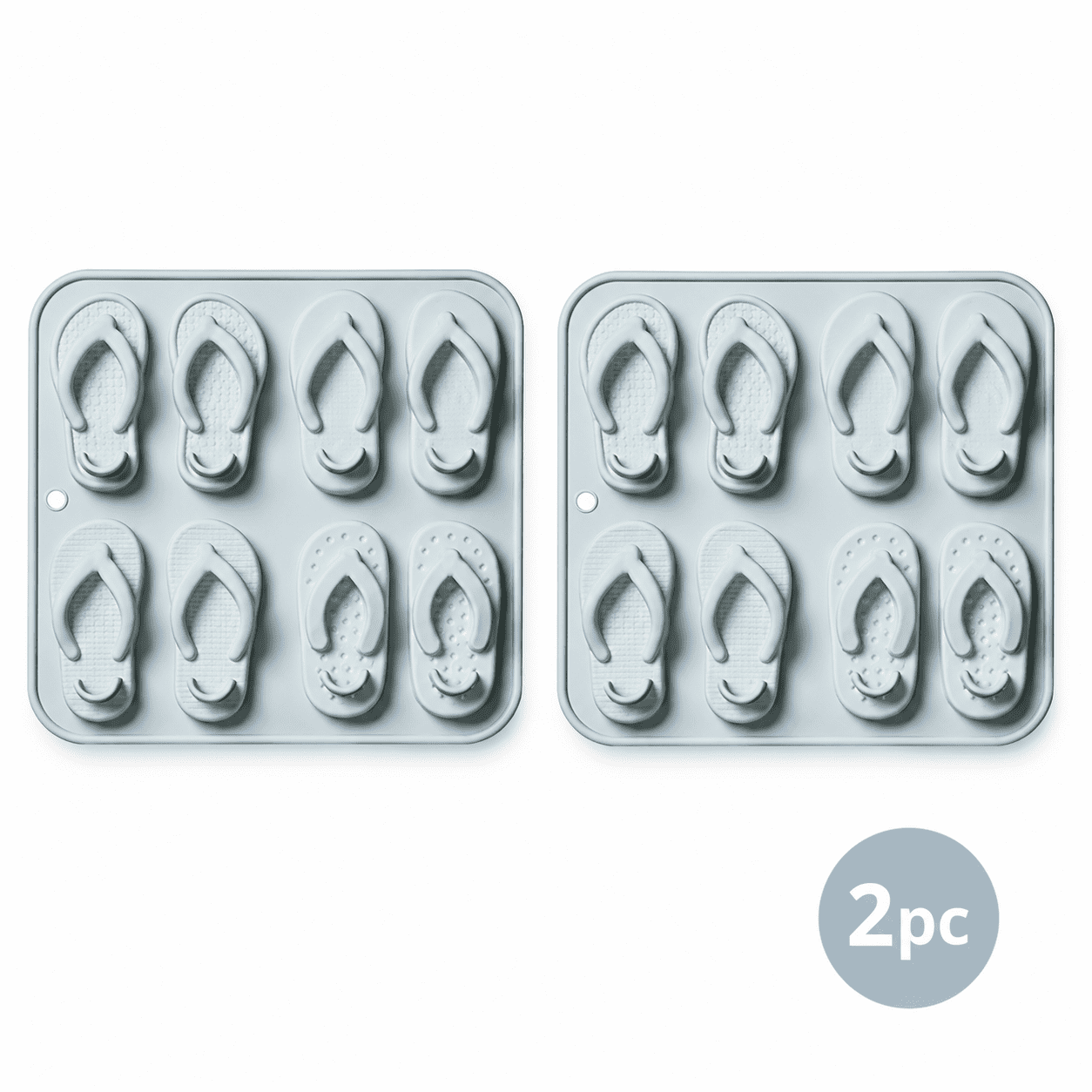 2 Pack8-Cavity Flip Flop Silicone Mold – Summer Beach Vacation Design for Chocolate, Cake Decoration, Ice Cube, Soap & Resin Crafts – Food-Grade Non-Stick Baking Mold, Heat Resistant