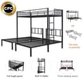 thumbnail image 3 of Aukfa Metal Triple Bunk Bed, Convertible to 3 Twin Bed for Kids Teens, Twin over Twin & Twin, Black, 3 of 10