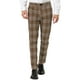 thumbnail image 1 of Pantalones a cuadros de vestir para hombre Pantalones formales ajustados estampados de negocios a cuadros Marron oscuro XL, 1 of 6