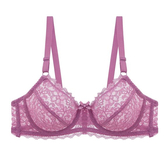 Qetyuw Plus Sized Lace Bras for Women Solid Plain Push-up Bralettes Lifting Full Cups Tshirt Bras Soft Lightweight Bras with Wires