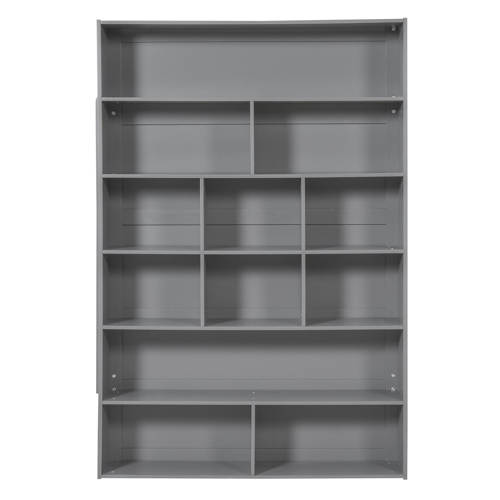 Euroco Pine Wood Twin over Twin Bunk Bed, Storage Bed with Cabinets and Shelves for Kids Teens, Sapce-Saving Design, Gray