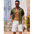 thumbnail image 2 of SHIBA-Men's Casual Button Down Shirts Short Sleeve Textured Summer Beach Shirts, 2 of 4