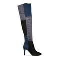 thumbnail image 3 of RIALTO Womens Blue Colorblock Carpio Almond Toe Stiletto Zip-Up Dress Boots 5 M, 3 of 4