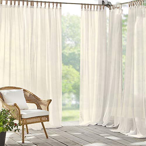 Beige 2Packs 50"x84" Patio Outdoor/Indoor Curtains Panels for Porch Balcony 