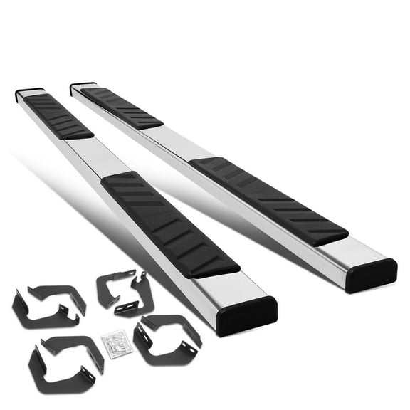 DNA Motoring 4.5" Chrome Side Step Nerf Bars Running Boards for 2007-2021 Toyota Tundra Double Cab