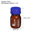thumbnail image 2 of Unique Bargains 100mL Amber Reagent Media Graduated Glass Storage Bottle Blue Cap 4 Pack, 2 of 5