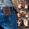 thumbnail image 5 of Contact's Men's RFID Blocking Billfold Wallet, Genuine Leather Vintage Wallet with Zipper Coin Pocket, Valentine Gift,Coffee, 5 of 8