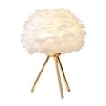 thumbnail image 2 of Lámpara de Mesa con Pantalla de Plumas, Diseño Innovador, Iluminación Cálida, blanco, 2 of 2