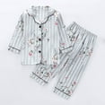 thumbnail image 2 of Unisex Satin Pajamas Set Boys Girls Silk Pjs for Kids Long Sleeve 2 Piece Sleepwear Button-Down Nightwear, 2 of 9