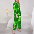 thumbnail image 4 of Kll St Patrick'S Day2 Print Women'S Long Sleeve Pajamas With Pants Sleepwear Loungewear 2 Set-Xx-Large, 4 of 9