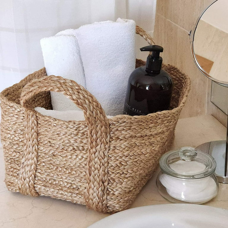 Bathroom Spa Basket Organizer Hand Towels and Handmade Woven 