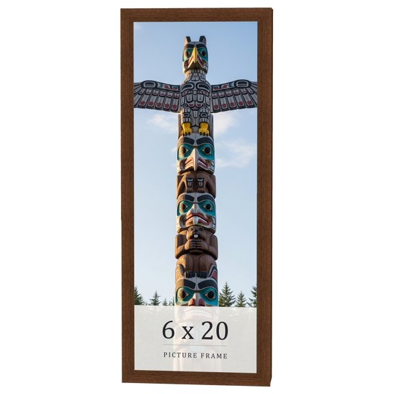 6x20 Brown Real Wood Picture Frame Width 1.25 inches | Interior Frame Depth 0.5 inches | Galvin