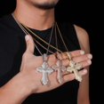 thumbnail image 2 of New Silver Inlaid Moissanite Hip-Hop Cross Pendant Classic Unisex Necklace Jewelry, 2 of 10