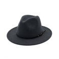 thumbnail image 2 of Sombrero de jazz Otoño e invierno Sombrero de copa retro Moda femenina Sombrero de lana para mujer, 2 of 6