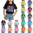 thumbnail image 5 of Tkrady Toddler Girls New Letters Printed Round Neck Short Sleeve T Shirt Tops School Times Clothes, Sizes 1-14 Years, 5 of 5