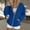 Blue, variant on FDGIU Women's Zip Up Jacket - Oversized Fall Winter Sweatshirt, Stand Collar Casual Comfy Coat with Pockets