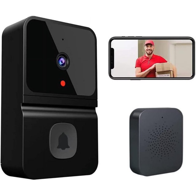 RV Timbre Inalámbrico con Cámara, Videoportero Inalámbrico 1080P con Timbre, Audio Bidireccional, IP65 Resistente al Agua, Almacenamiento SD y en la Nube, Tuya Smart