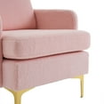 thumbnail image 3 of Teddy Velvet Gold Feet Indoor Leisure Chair Pink, 3 of 5