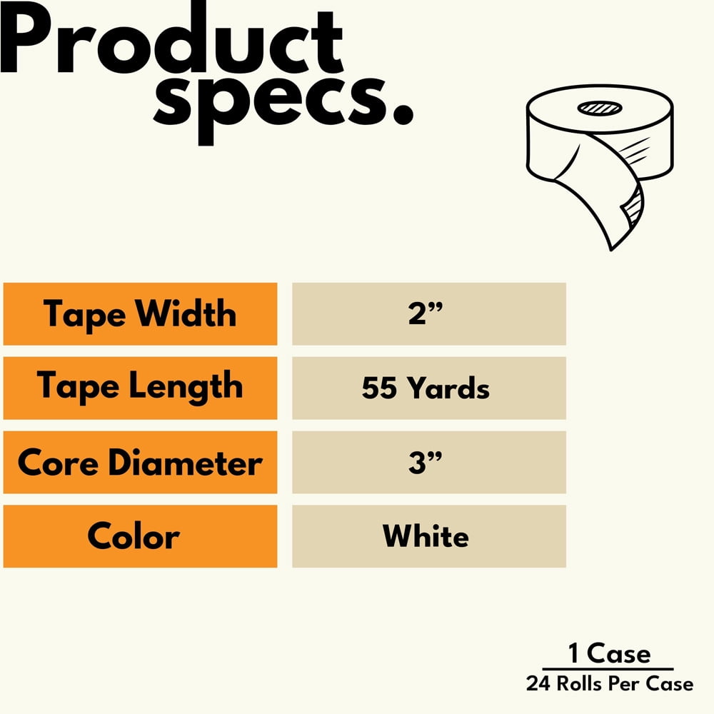Intertape Double Sided Economy Tape, 2" x 55 Yards, 24 Rolls, Clear, Heavy Duty, Mounting Tape