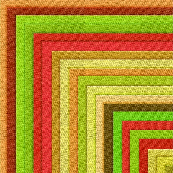 Ahgly Company Indoor Square Patterned Chameleon Green Area Rugs, 4' Square