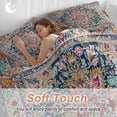 thumbnail image 5 of Colorful Boho Duvet Cover Set,Ethnic Vintage Mexican Flowers Southwestern Soft Duvet Cover California King Bedding Set 4 Pieces,1 Quiltcover and 2 Pillowcases with Zipper,1 Bed Sheet for All Seasons, 5 of 9