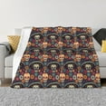 thumbnail image 1 of KLL Skulls and Flowers Print Fleece Throw Blanket, Horizontal Fleece Bedding Cute Soft Blankets Comfy Fleece Flannel Plush Home Decor for Couch & Bed-80"x60", 1 of 6