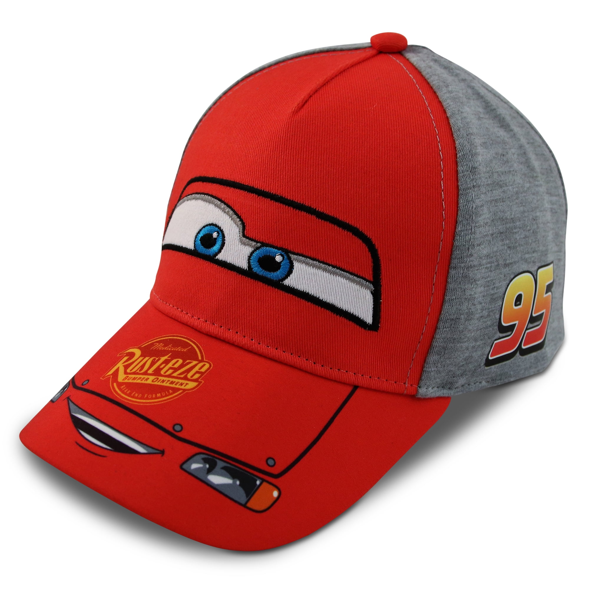 Kids Disney Cars Lightning McQueen Red Postage-Stamp Style Beanie Hat 