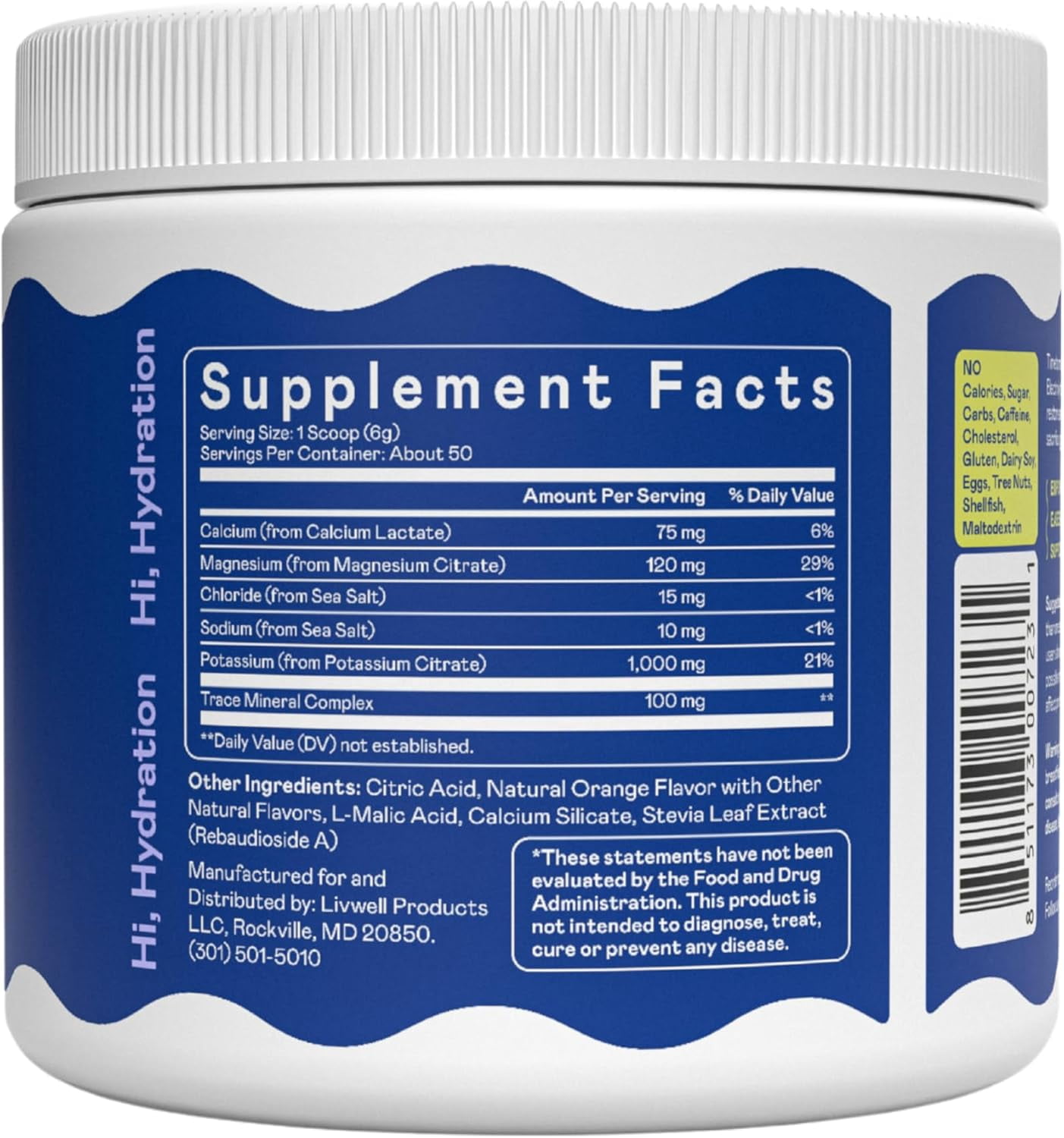 Hi-Lyte Keto K1000 Electrolyte Powder Orange | Hydration Supplement Drink Mix | Boost Energy & Beat Leg Cramps | No Maltodextrin or Sugar | 50 Servings