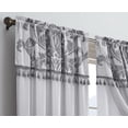 thumbnail image 3 of Chezmoi Collection Royal 4-Piece Jacquard Floral Window Curtain Set, Silver/Gray, 3 of 8